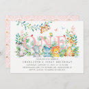 Pesquisar por primeiro aniversario safari convites Menina