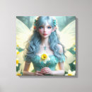 Pesquisar por flores azuis impressão de canvas Bonito