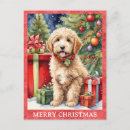 Pesquisar por christmas puppy cartoes postais Labradoodle