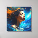 Pesquisar por mulher bonita impressão de canvas Azul