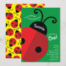 Pesquisar por ladybug first birthday convites Moderno