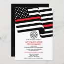 Pesquisar por chefe dos bombeiros convites Linha vermelha fina