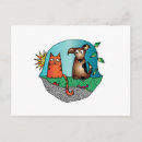 Pesquisar por gato e o cão cartoes postais Ilustração