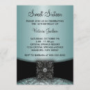 Pesquisar por teal black sweet 16 party convites Dezesseis