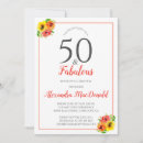Pesquisar por amarelo laranja 50 aniversário convites Elegante