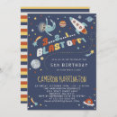 Pesquisar por nave espacial aniversário convites Azul