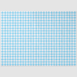 002 Papel de Seda Xadrez Azul Cerúleo