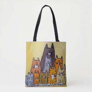 0131 - Nine Cats Tote Bag (Saco de papel de nove g