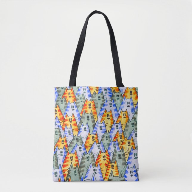 0136 Cats - Tote Bag (Bandeja de Tote) (Frente)