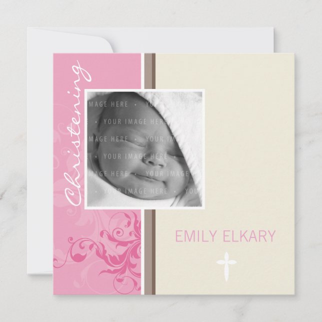 032 Rasha : Convite Christening (Frente)