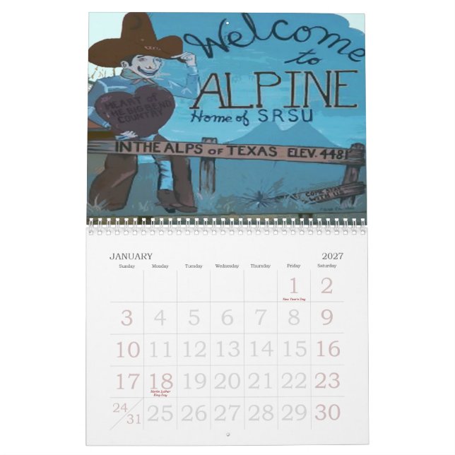 0-Alpine, calendário de Texas 2010 pelo Daytripper (Jan 2027)