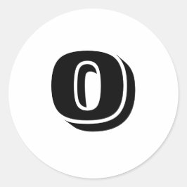 0 grandes adesivos redondos com número branco por