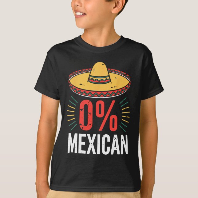 0% Mexicanos Camisas Engraçadas Mulheres Cinco De  (Frente)