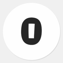 0 pequenos adesivos redondos com número branco por