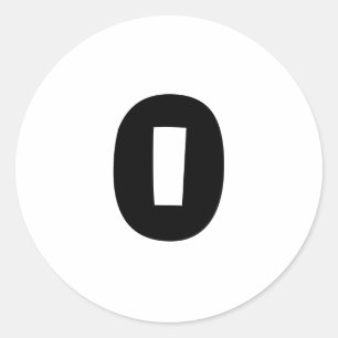 0 pequenos adesivos redondos com número branco por