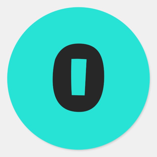 0 pequenos adesivos redondos com número de turques (Frente)