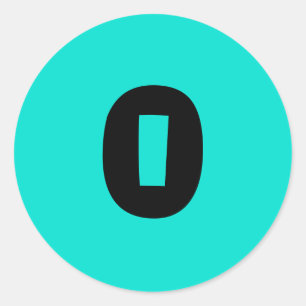 0 pequenos adesivos redondos com número de turques