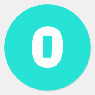 0 pequenos adesivos redondos com número de turques