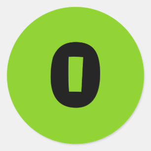 0 pequenos adesivos redondos com número verde por