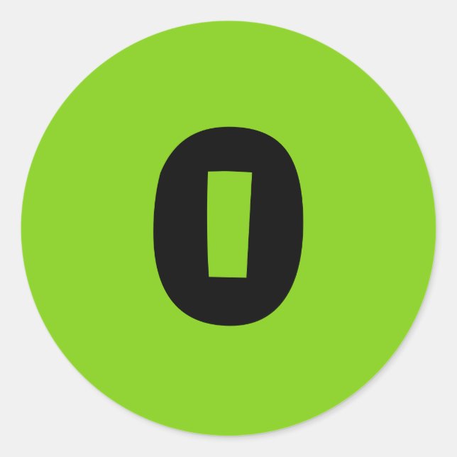 0 pequenos adesivos redondos com número verde por  (Frente)