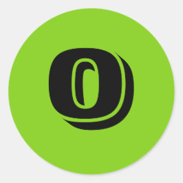 0 pequenos adesivos redondos com número verde por