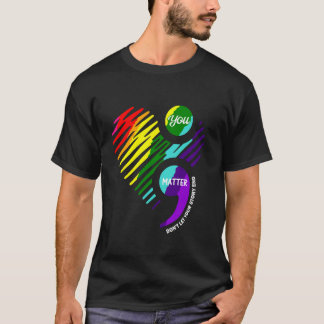 0 Ponto e Vírgula Camiseta de Conscientização sobr