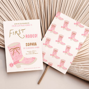 1º Aniversário Cowgirl Primeiro Rodeio Convite