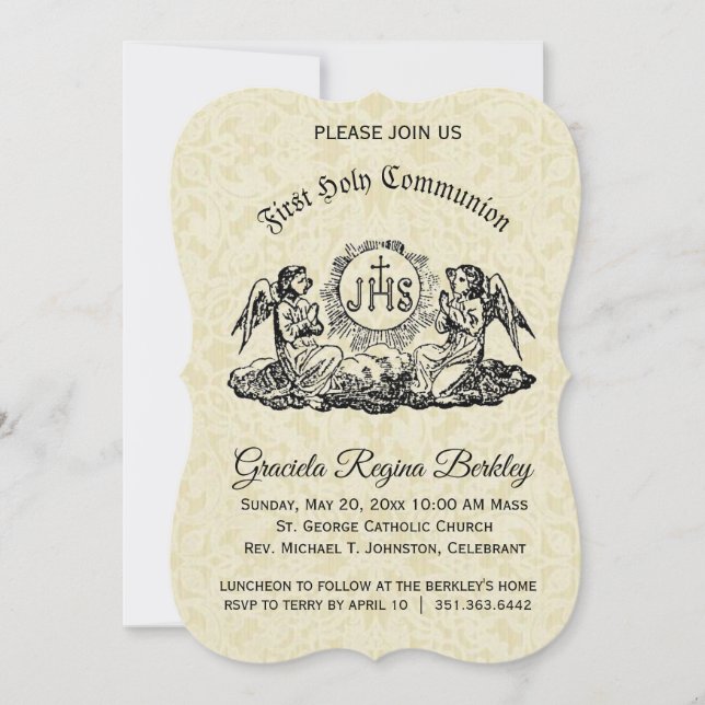 1º Sagrado Convites do Angel Ecru Lace (Frente)