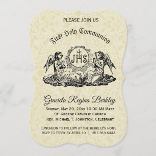 1º Sagrado Convites do Angel Ecru Lace