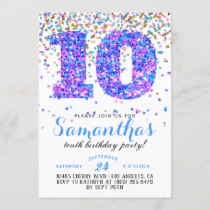 10º Aniversário Confetti Convite