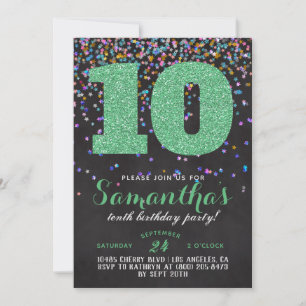 10º Aniversário Confetti Convite