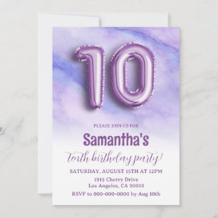 10º Aniversário - Convite para Mármore Roxo