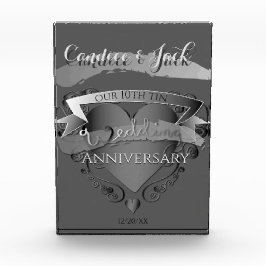 10º aniversário de casamento de Tin 3D Honra de co