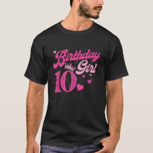 10º Aniversário Rapariga Coroa De 10 Anos Camisa D
