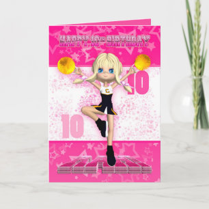10º Cartão de Aniversário de Cheerleader