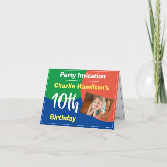 10º Convite de Aniversário com Foto (Frente)