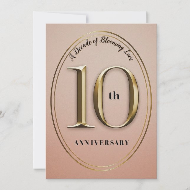 10º convite de aniversário de casamento (Frente)