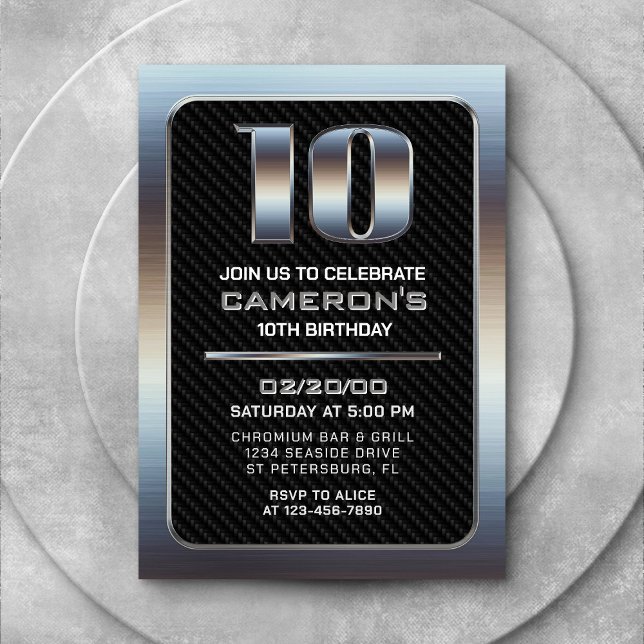 10º Convite de Aniversário do Menino (Criador carregado)