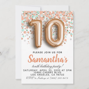 10º Convite de Aniversário Dourado do Rosa