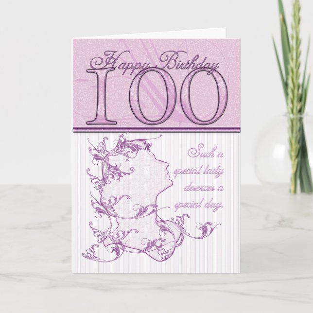 100º Aniversário Cartão Cameo Rosa (Frente)