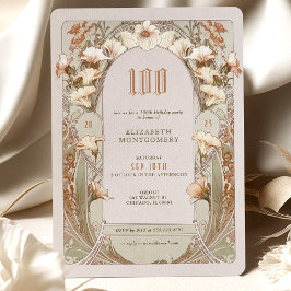 100º Aniversário Convite Art Nouveau de Mucha