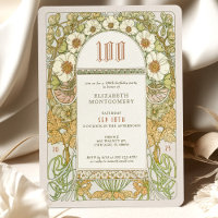 100º Aniversário Convite Art Nouveau de Mucha