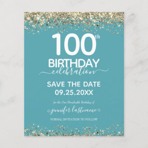 100º Aniversário Salvar o Convite de Orçamento