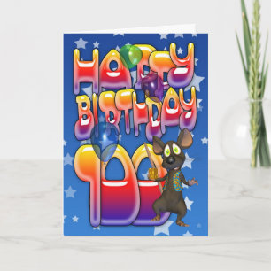 100º Cartão de aniversário bonito com ratinho