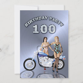 100º Convite de aniversário com moto