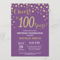 100º Convite para Diamantes de Nascimento, Roxo e