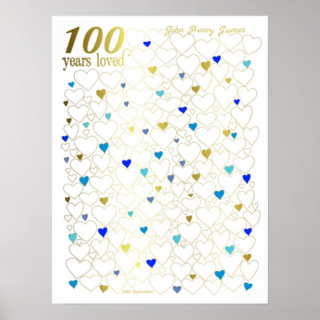 100º Poster de aniversário - 100 anos amados (Frente)