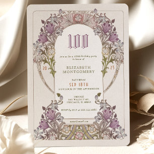 100.º Aniversário Convite Art Nouveau W. Morris