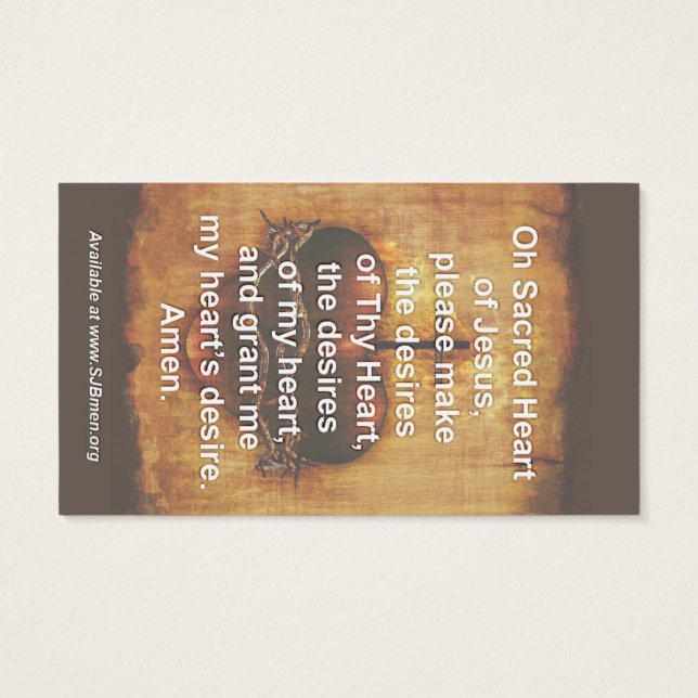 100 Cartões de Oração Cardíaca Sagrados (Verso)