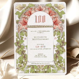 100 Convite de Aniversário Art Nouveau Alphonse Mu